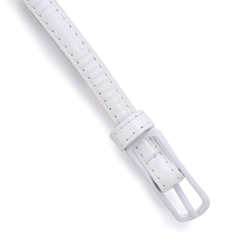 Selighting Women's Solid Color Faux Leather Skinny Belts for Dresses (One Size, White) - Image 5